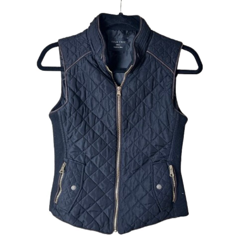 LOVE TREE Quilted Puffer Vest with Gold Zipper accents Size Small